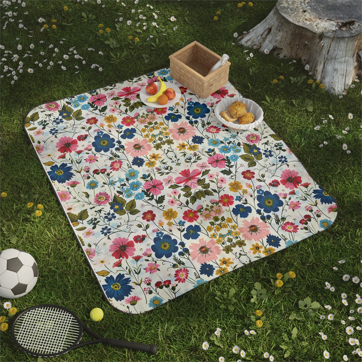 Scattered Tiny Blooming Cheer Picnic Blanket