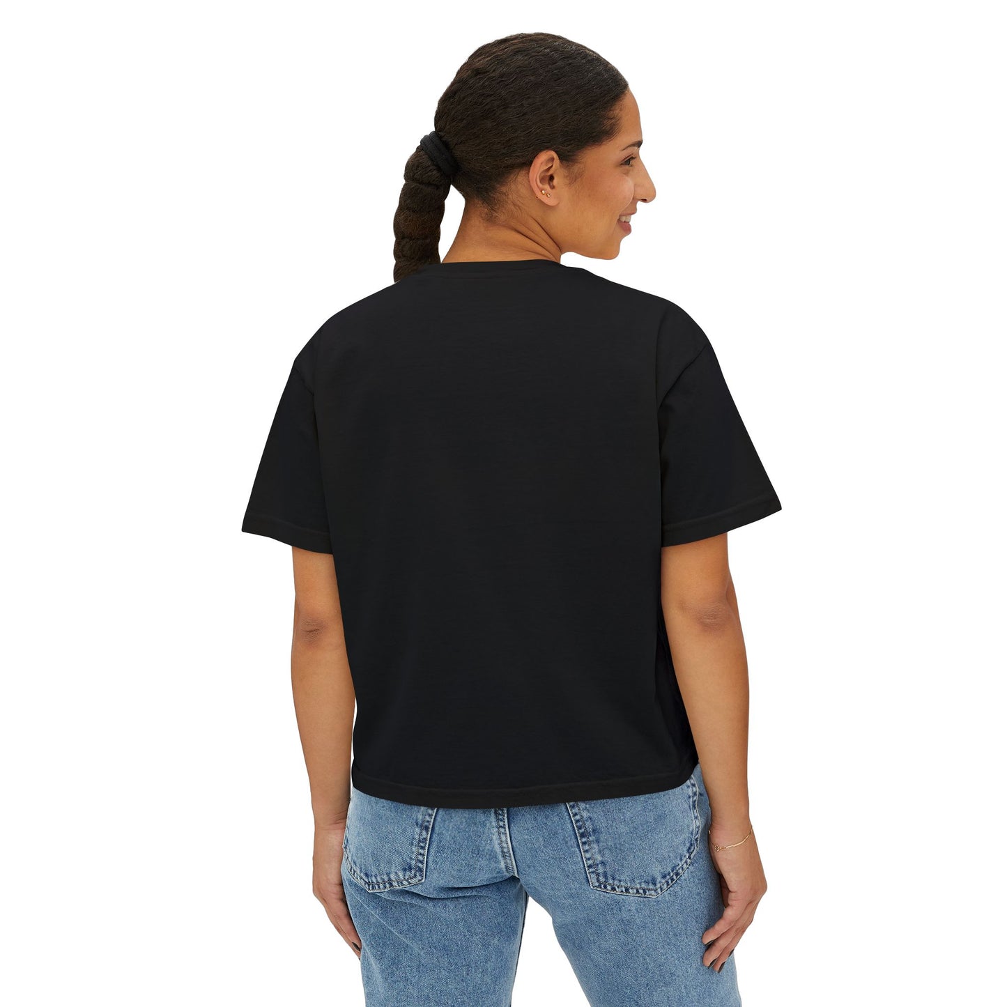 Boho Floral Women's Boxy Tee - Artistic Graphic T-Shirt for Everyday Style