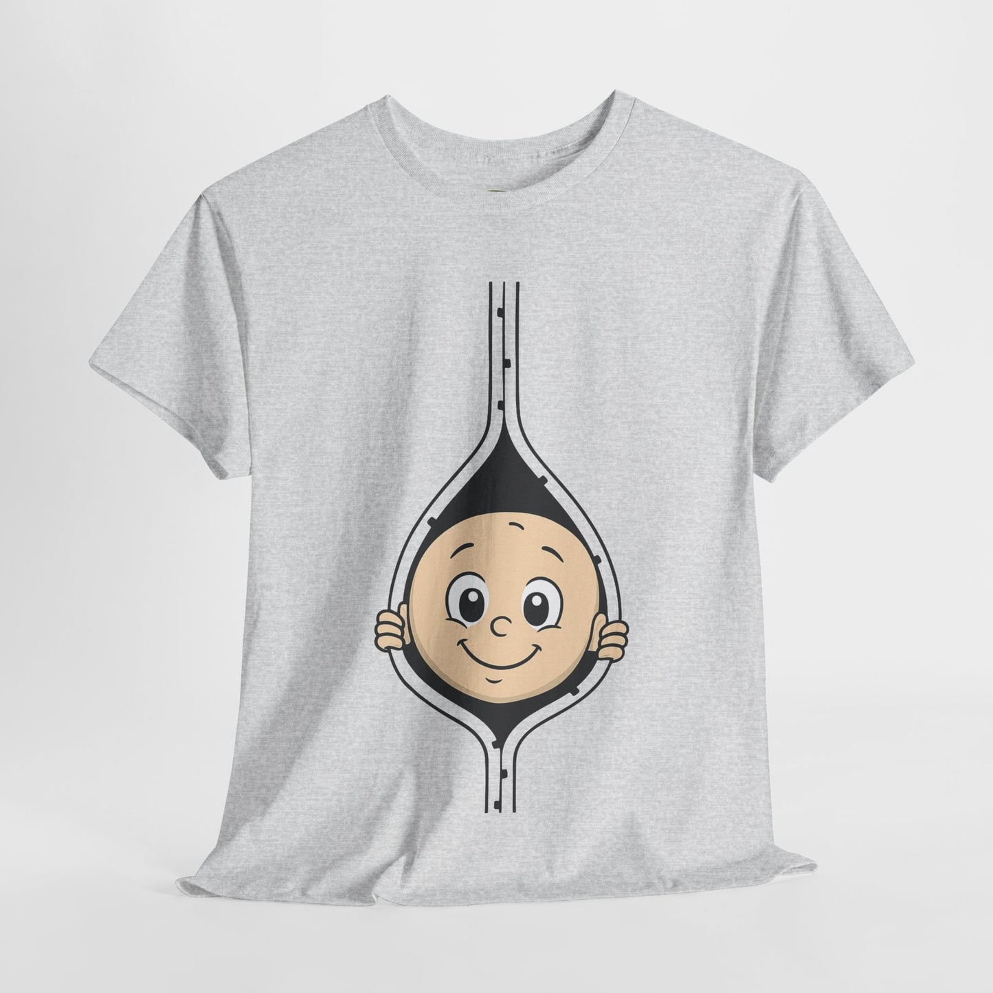 Cute Baby Face Cotton Tee - Fun Graphic T-Shirt for pregnant women