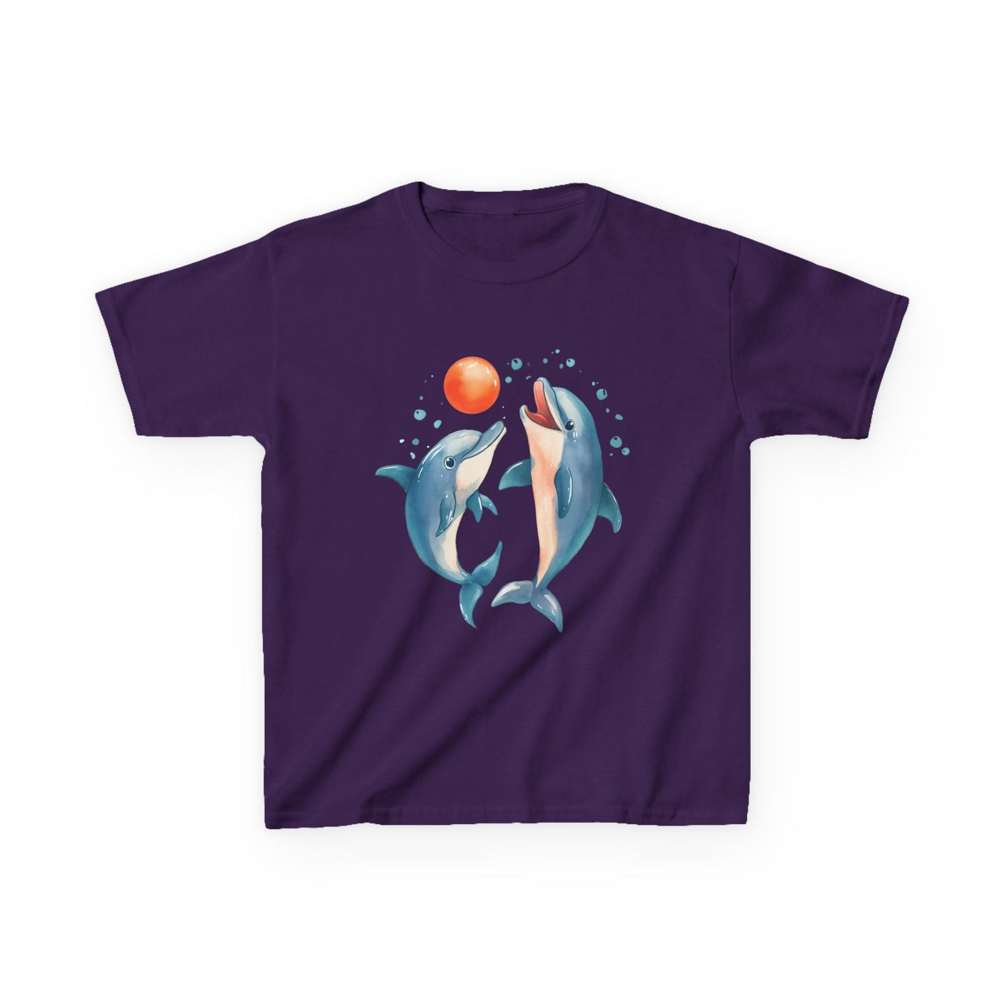 Playful Dolphins design Youth T-shirt- Unisex Youth Heavy Cotton™ Tee