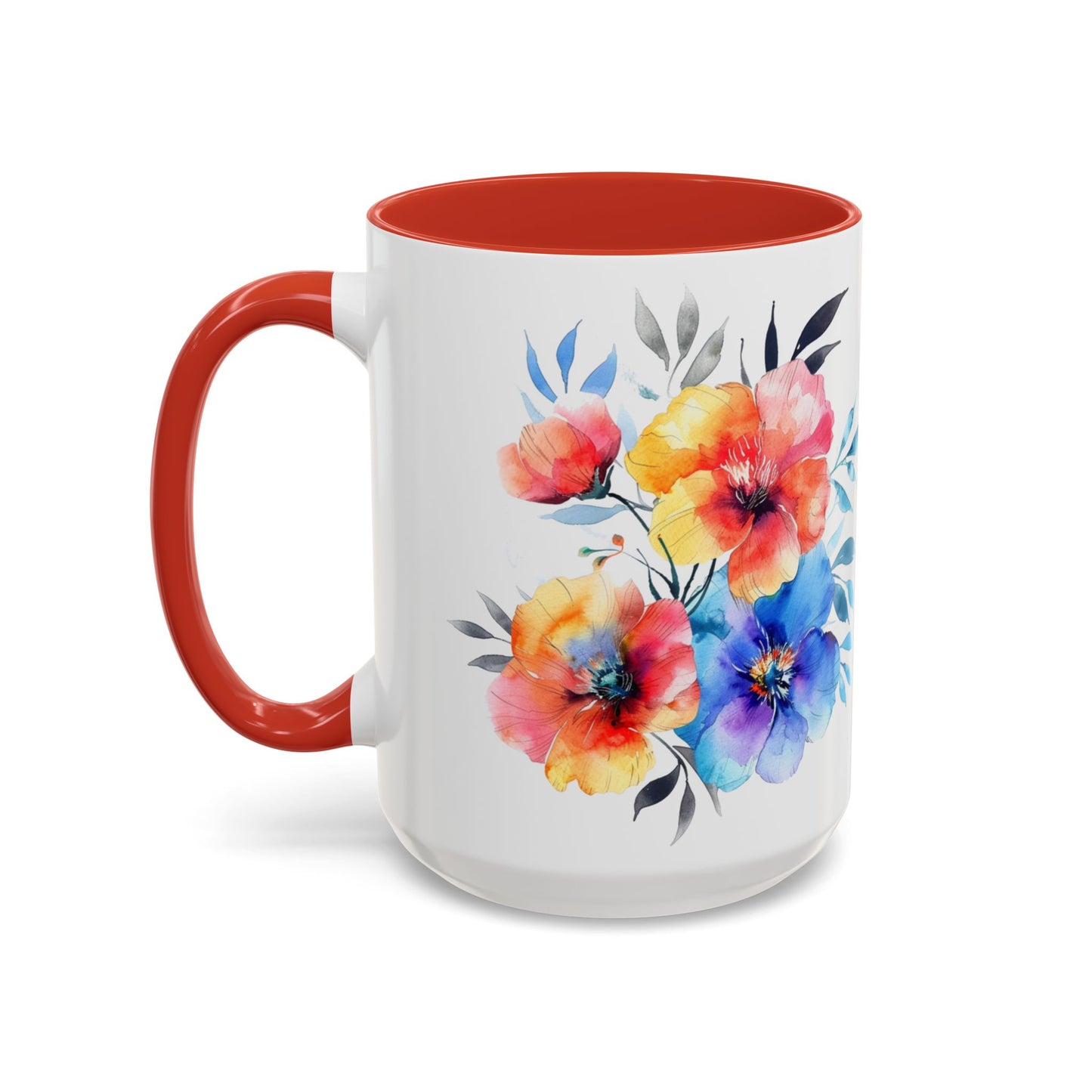 Oil colored Wildflowers Accent Coffee Mug, (11oz, 15oz)