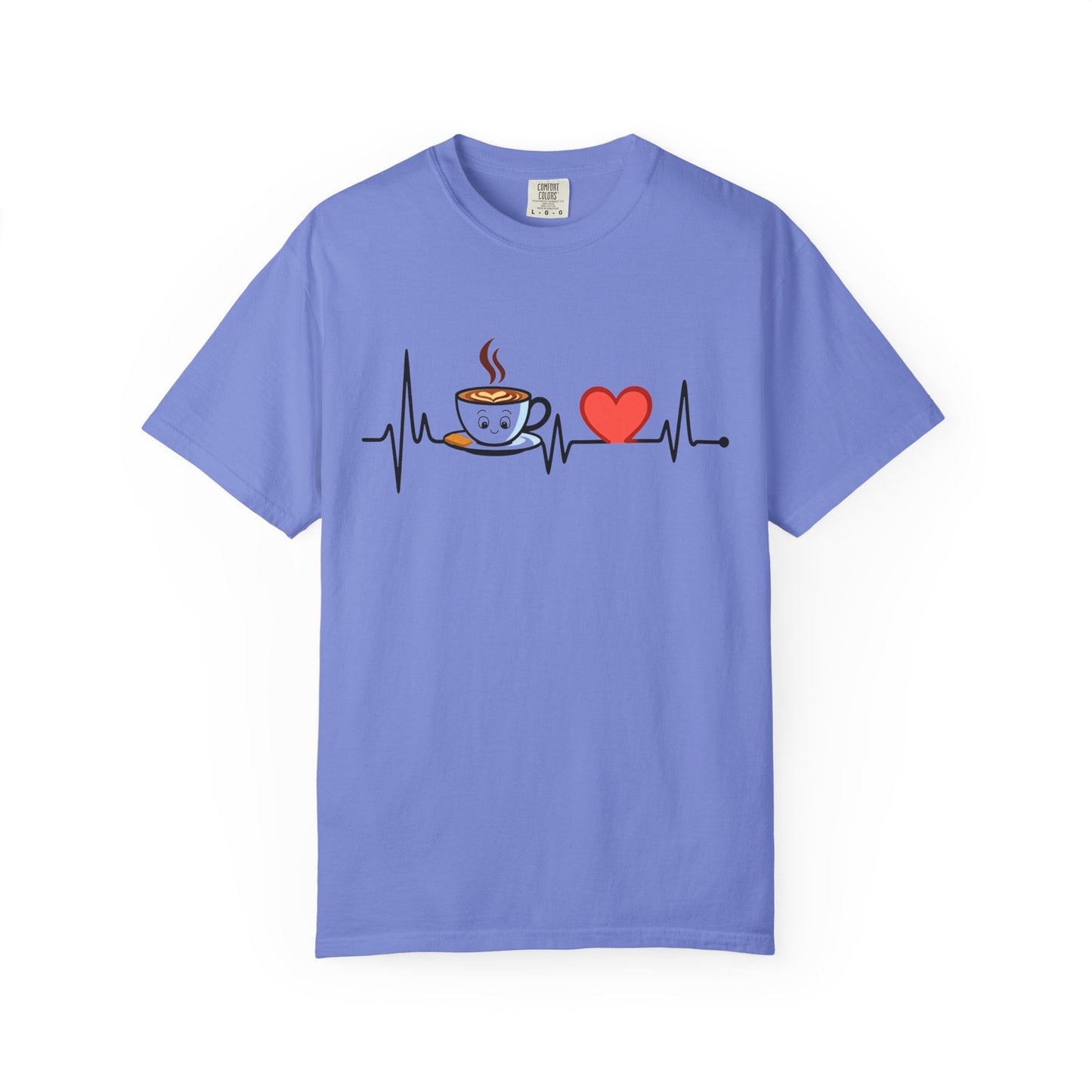 Cute Coffee Heartbeat T-Shirt, Unisex Tee for Coffee Lovers, Gift for Baristas, Casual Wear, Perfect for Birthdays and Holidays
