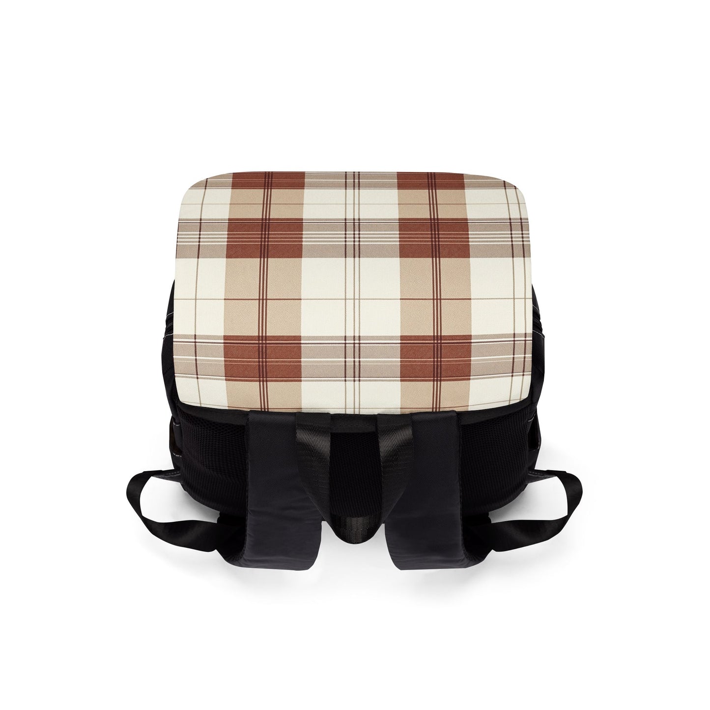 Unisex Casual Shoulder Backpack - Front Flap design Backpack - Plaid Backpack