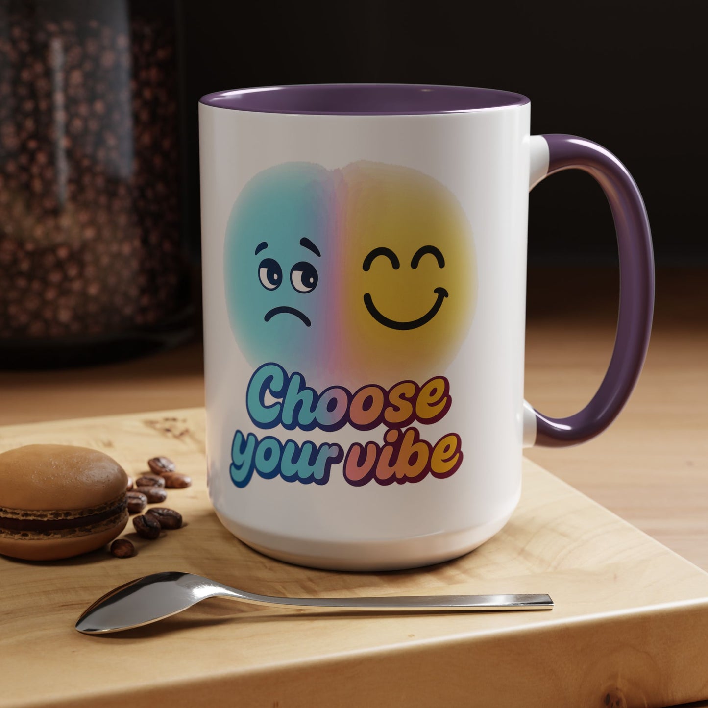 Choose Your Vibe Coffee Mug - Fun Accent Mug for Positive Energy, Happy Mood Gifts, Coffee Lovers, Unique Cup for Home or Office