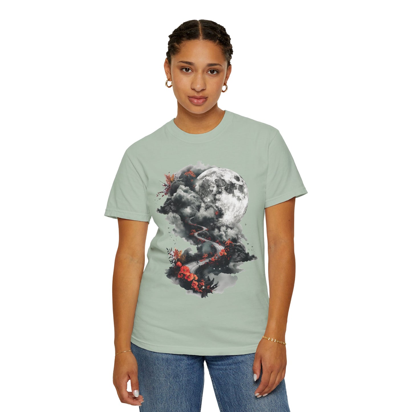 Artistic Moonlit T-Shirt - Soft Unisex Tee, Gift for Nature Lovers, Casual Wear, Boho Style, Handmade Gift