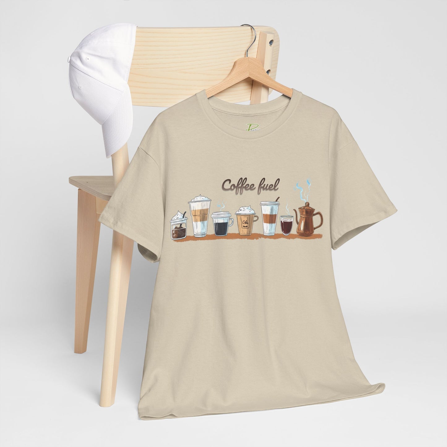 Coffee Cups T-shirt - Unisex Heavy Cotton Tee