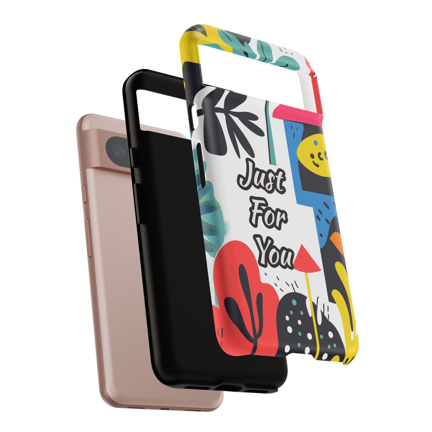 Colorful Phone Case with "Just For You" Design - Fun Gift, Unique Phone Accessory, Vibrant Design, Custom Gift Idea, Personal Touch