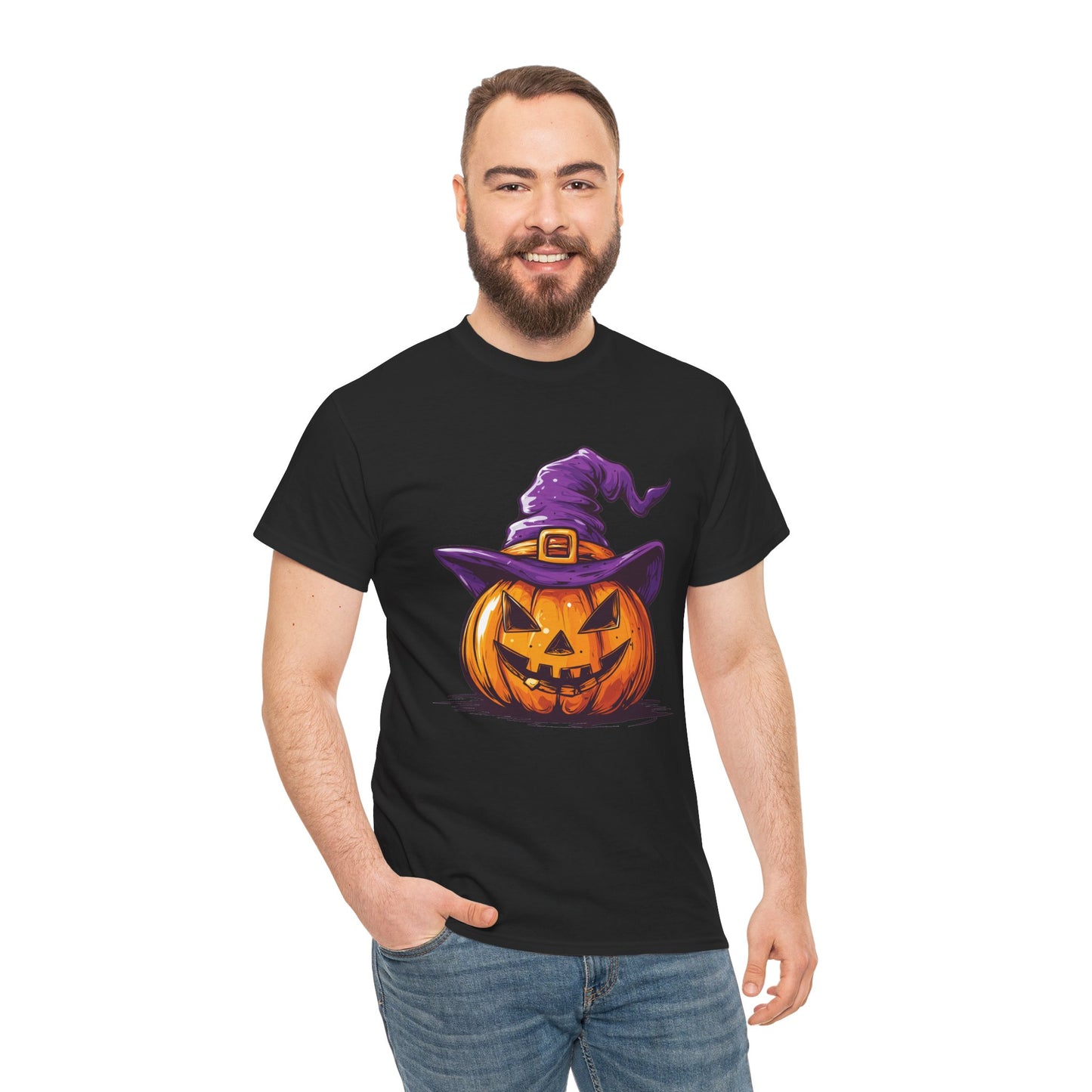 Pumpkin T-shirt - Halloween Tee - Unisex Heavy Cotton Tee - Spooky t-shirt