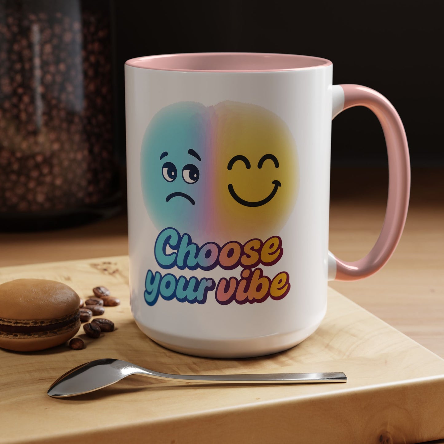 Choose Your Vibe Coffee Mug - Fun Accent Mug for Positive Energy, Happy Mood Gifts, Coffee Lovers, Unique Cup for Home or Office