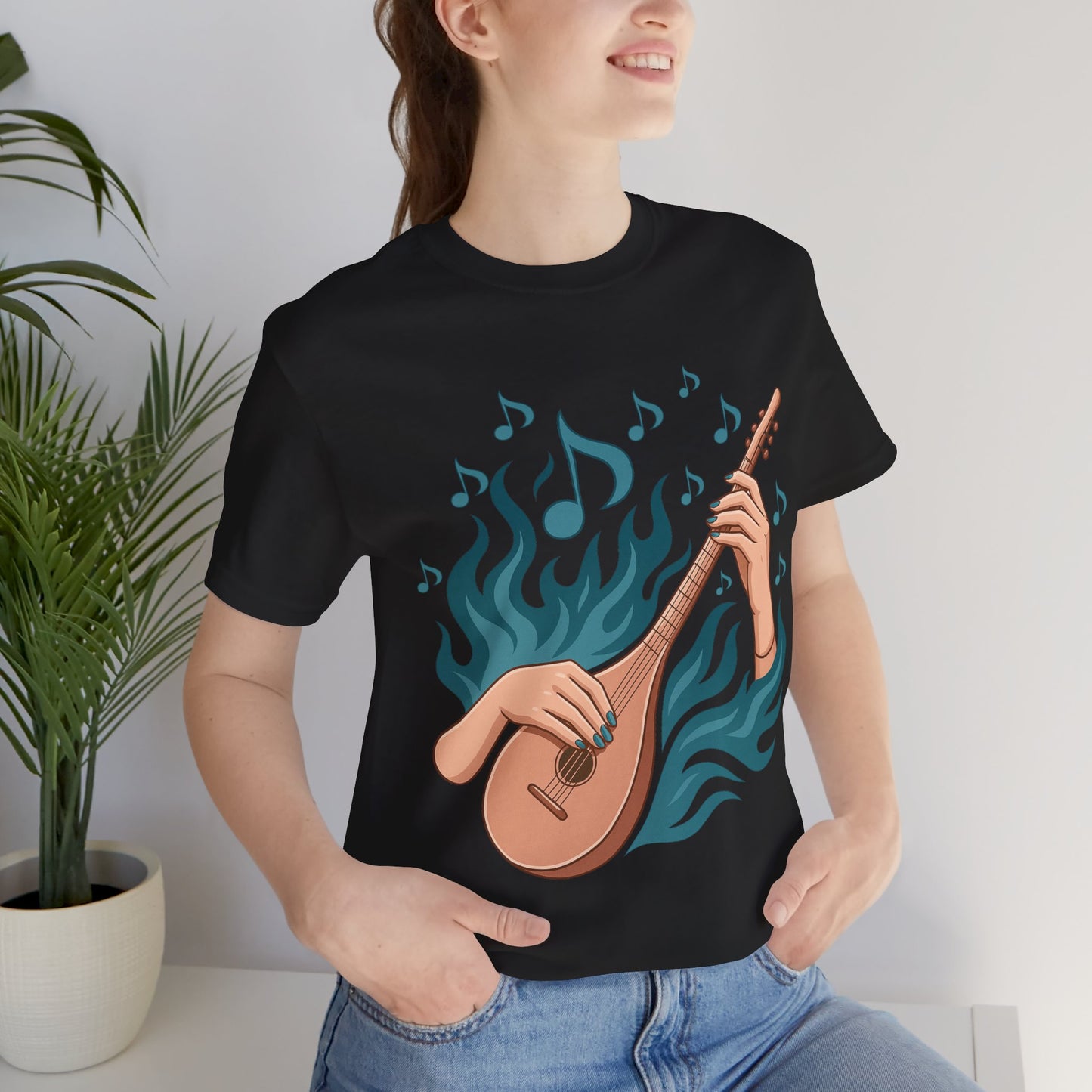 Musical Vibes Tee, Women's Graphic T-Shirt, Music Lover Gift, Casual Wear, Festival Outfit, Band Merch - Lightweight Fabric Tee