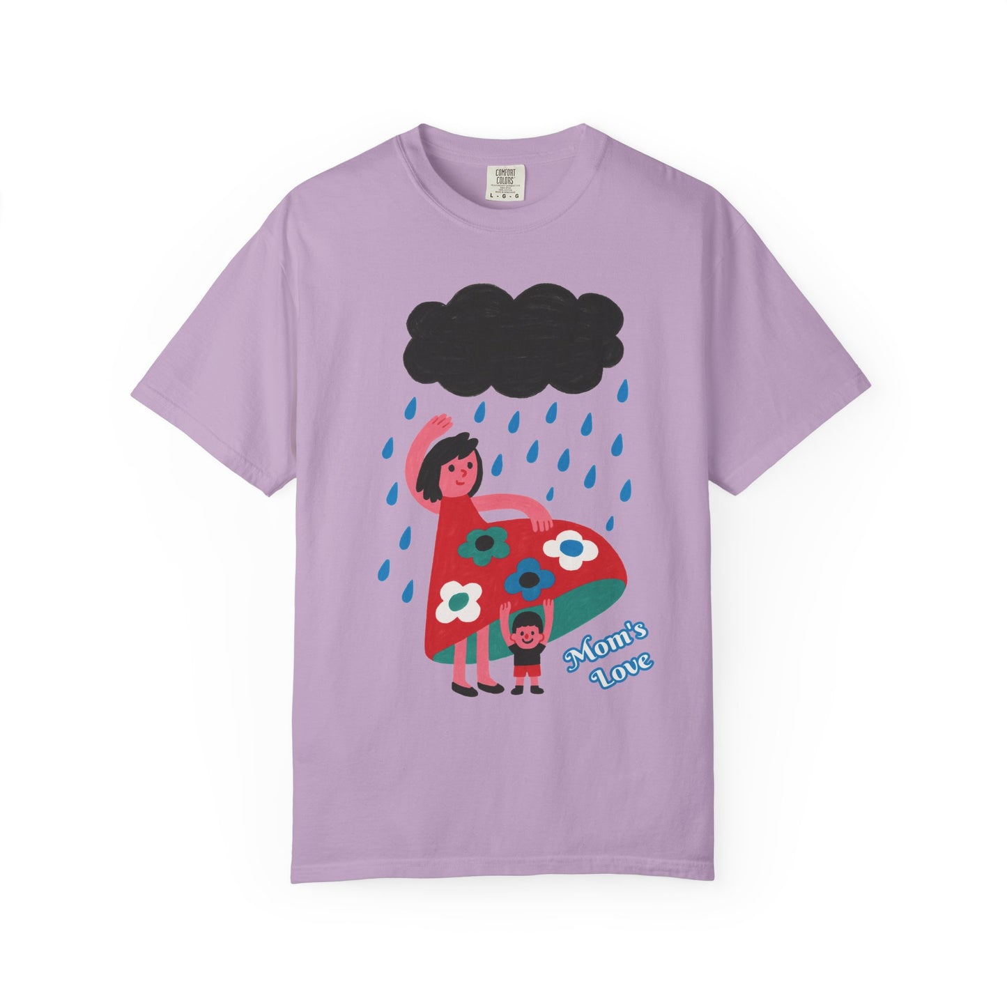 Colorful Rainy Day Unisex T-Shirt - Whimsical Design Featuring Flowers & Clouds - Mother's day Gift - Birthday Gift