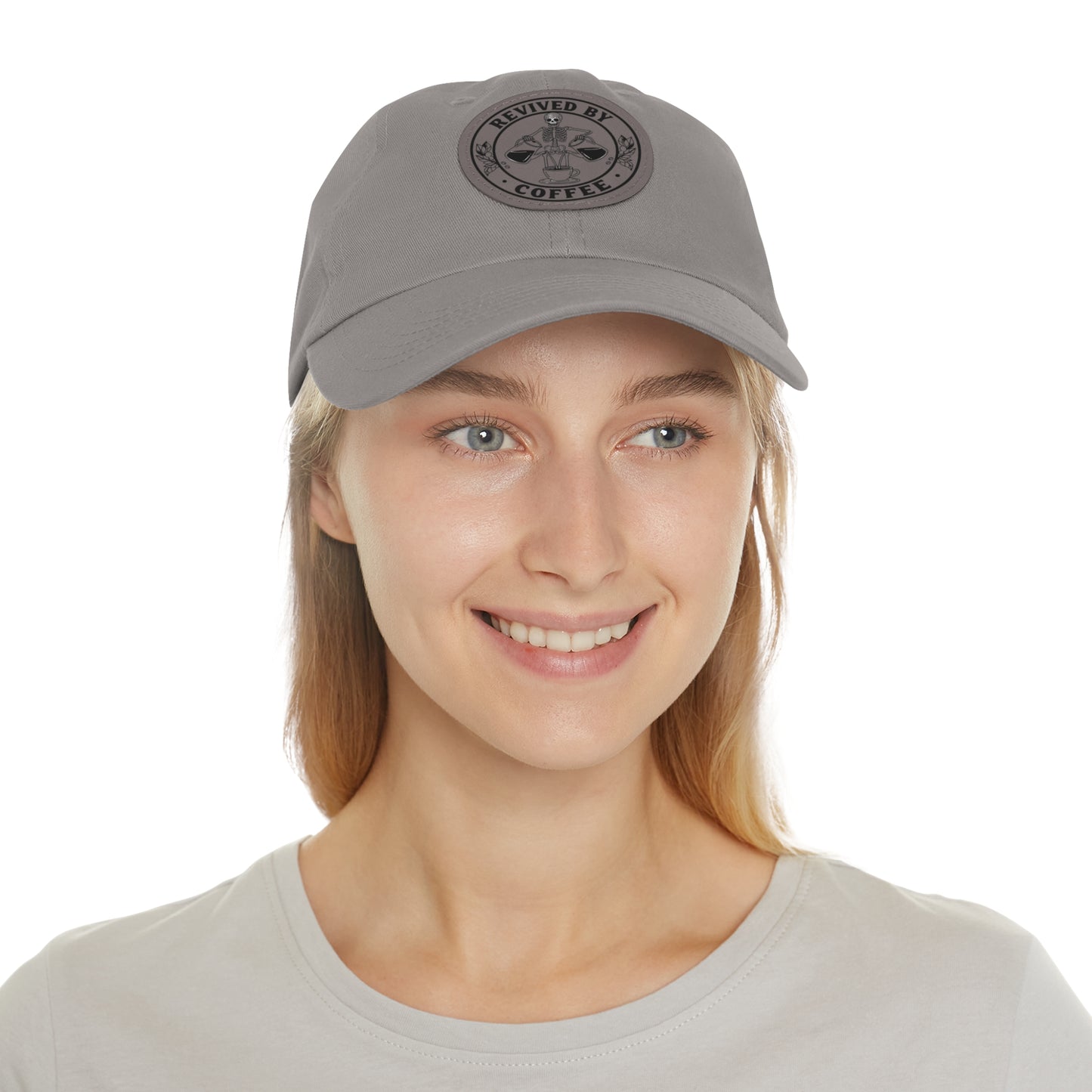 Revived by Coffee Dad Hat with Leather Patch - Perfect Gift for Coffee Lovers