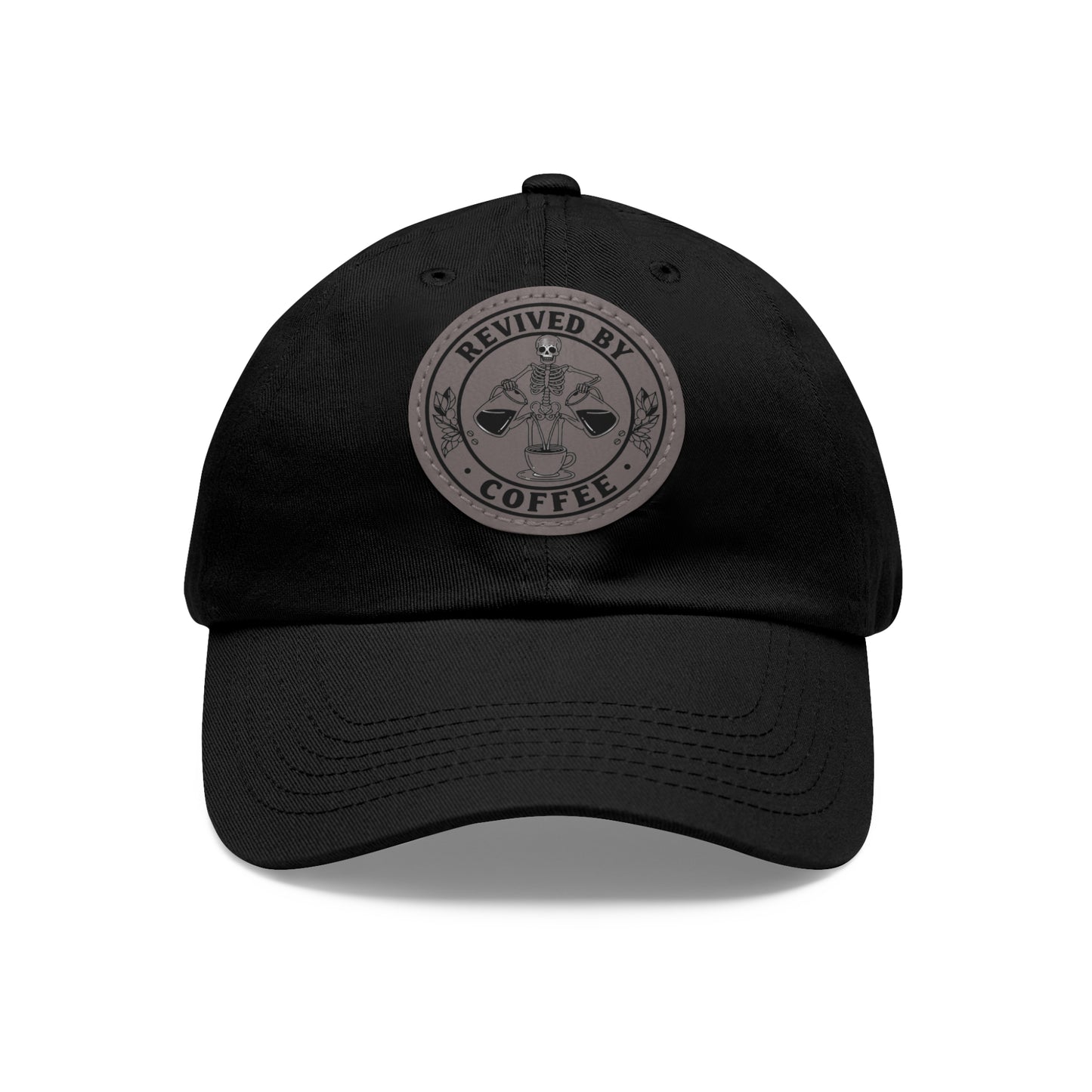 Revived by Coffee Dad Hat with Leather Patch - Perfect Gift for Coffee Lovers