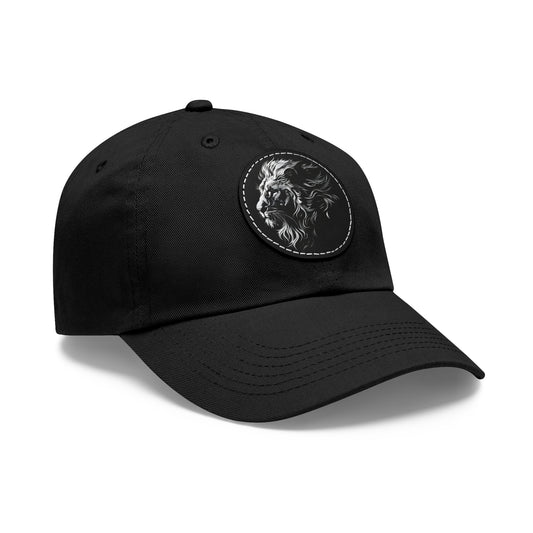 Dad Hat with Leather Patch and Lion Design – Stylish Casual Hat for Animal Lovers