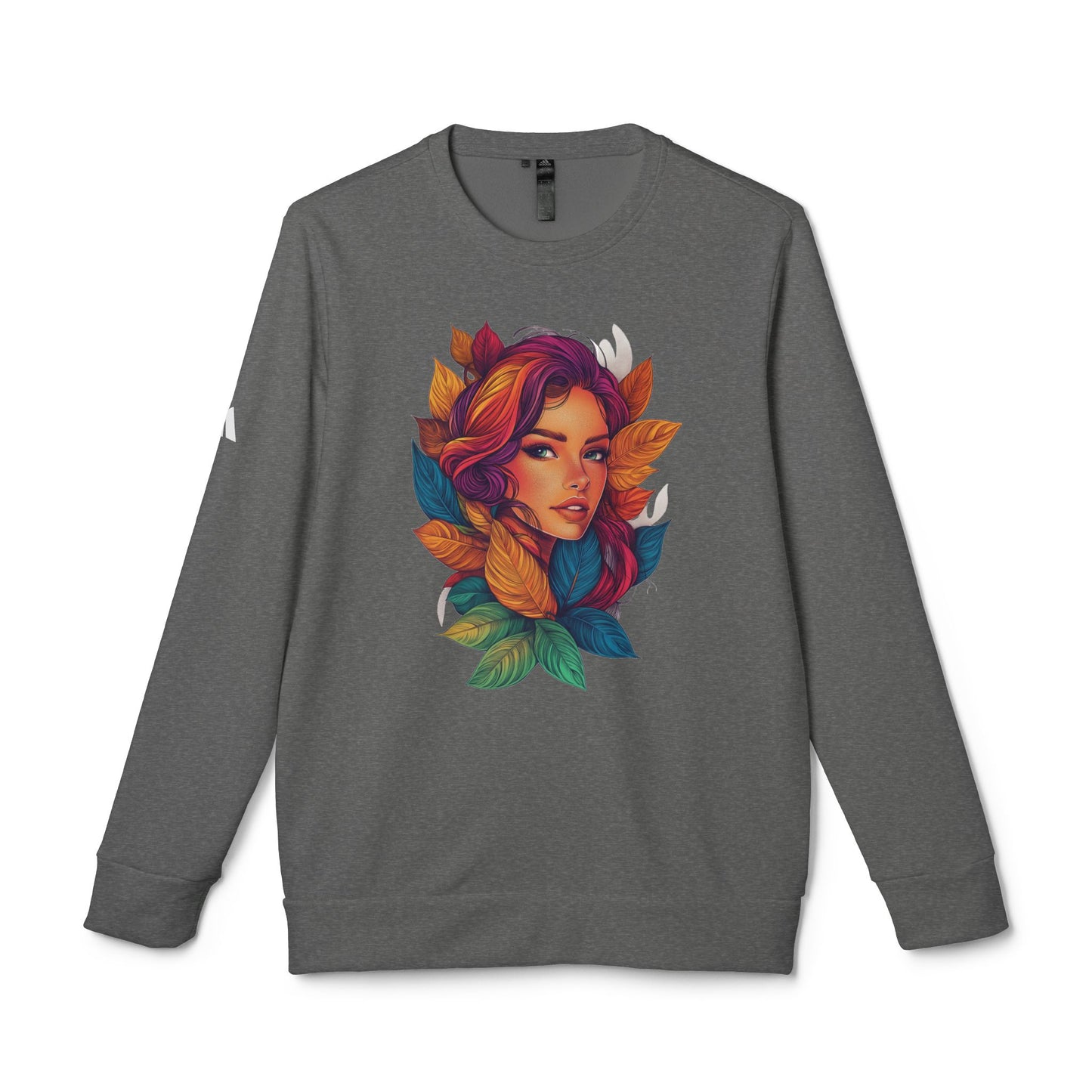 Adidas Women's Fleece Crewneck Sweatshirt - Fantasy Woman Face Fleece Sweatshirt