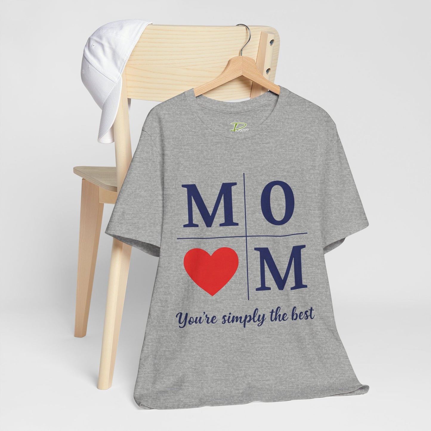 Mom Heart Jersey Tee - You're Simply the Best - Lightweight Fabric Tee -  Gift for Mom - Birthday Gift