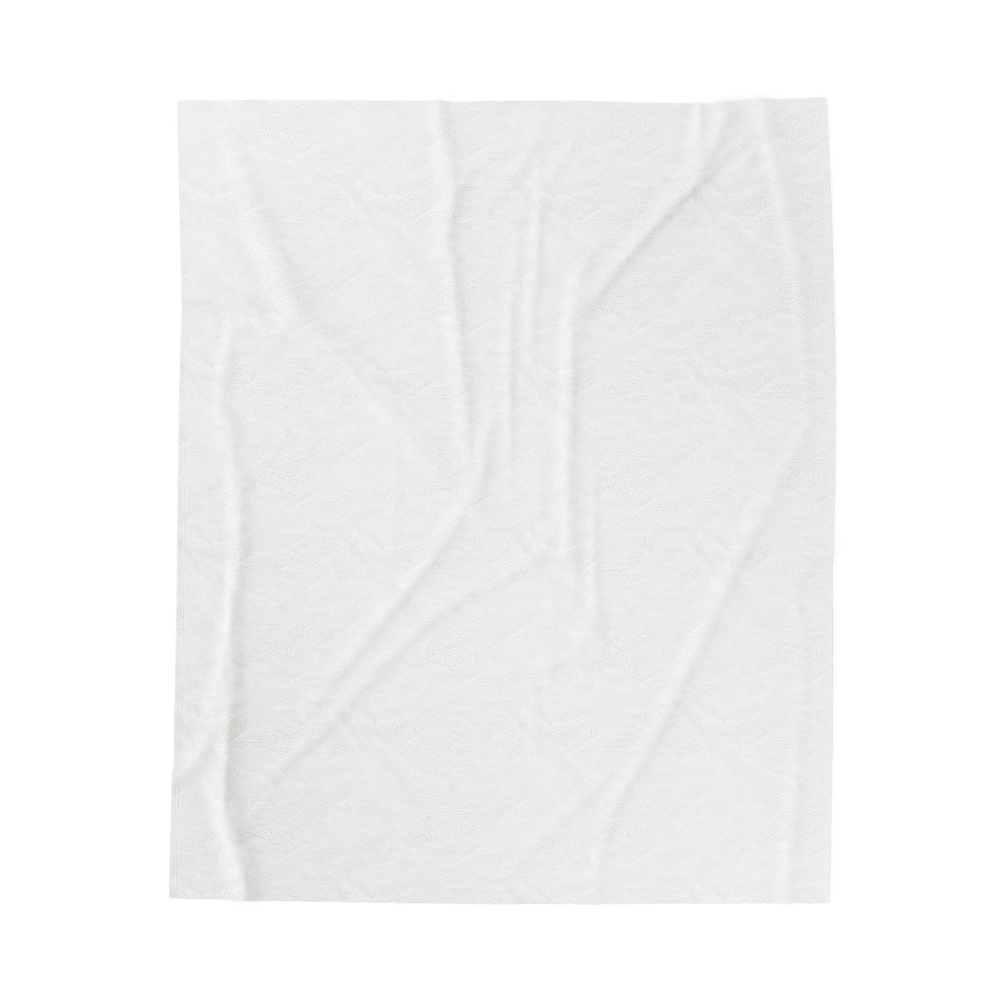 White Velveteen Plush Blanket with beautiful pink rose surrounded by swirling leaves