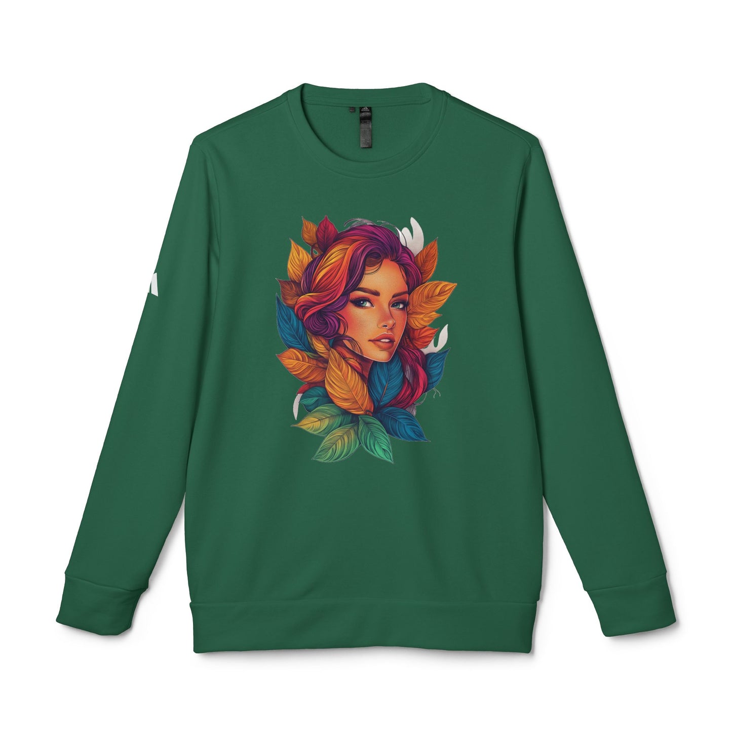 Adidas Women's Fleece Crewneck Sweatshirt - Fantasy Woman Face Fleece Sweatshirt