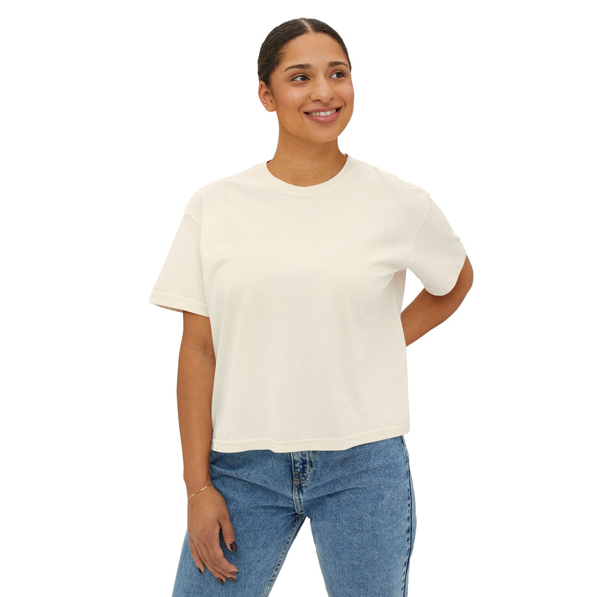 Artistic Women's Boxy Tee - Modern Graphic Top for Casual Style