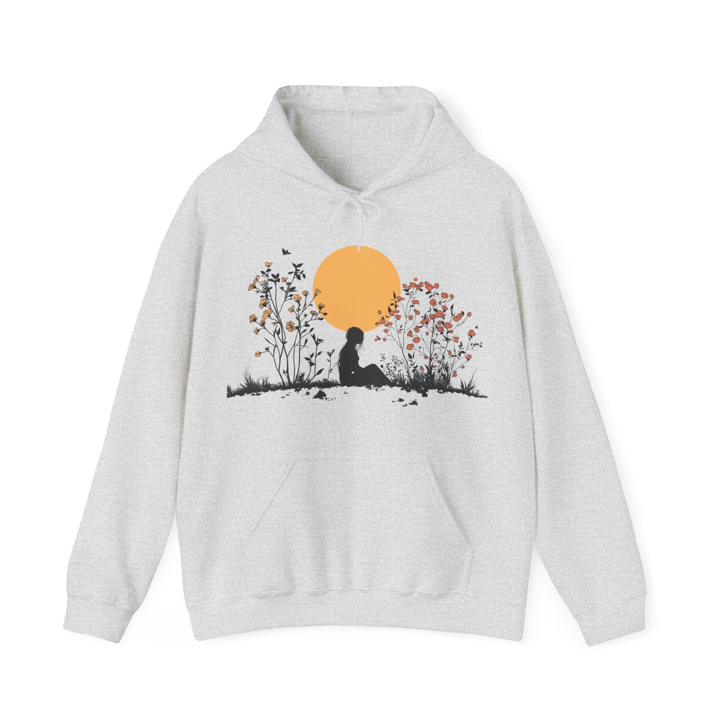 Minimalist woman and nature hoodie