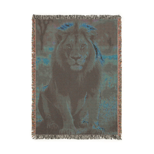 Majestic Lion Woven Blanket - Cozy Home Décor for Animal Lovers