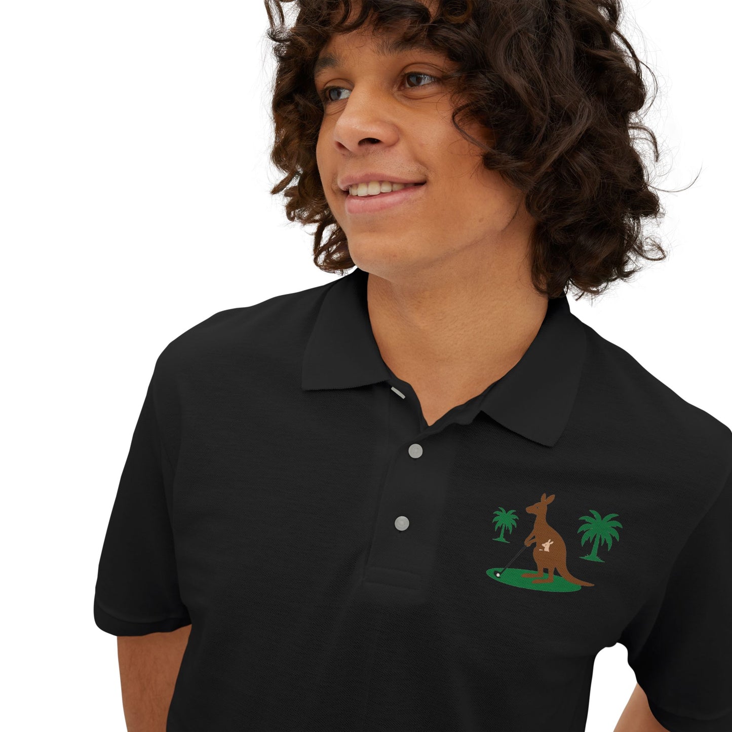 Tropical themed kangaroo golf shirt for Father's Day gift