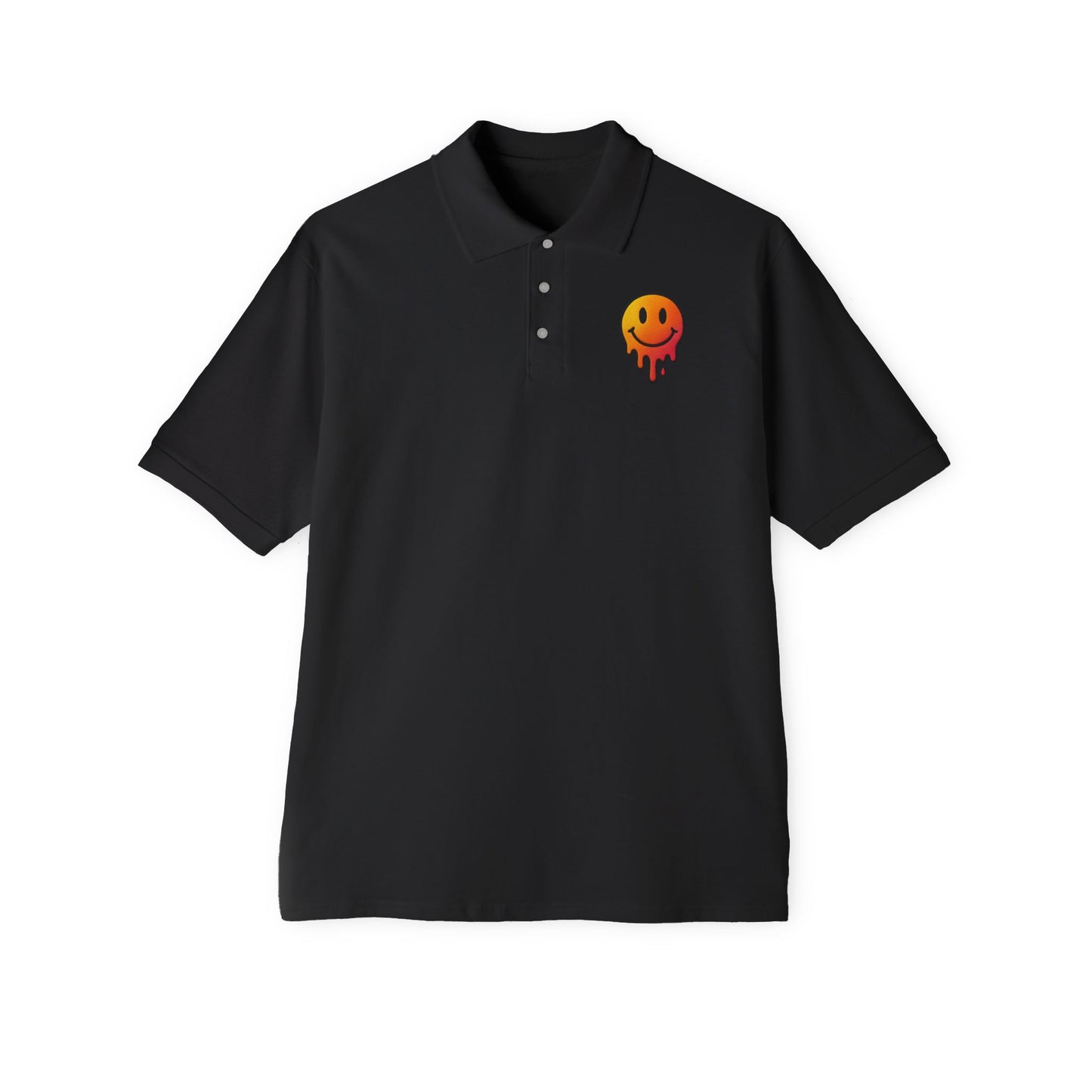 Casual summer outfit with black graphic polo t-shirt