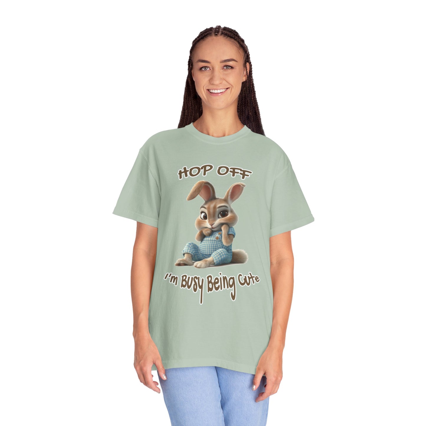 Comforting Bunny Illustration Tee for Women
