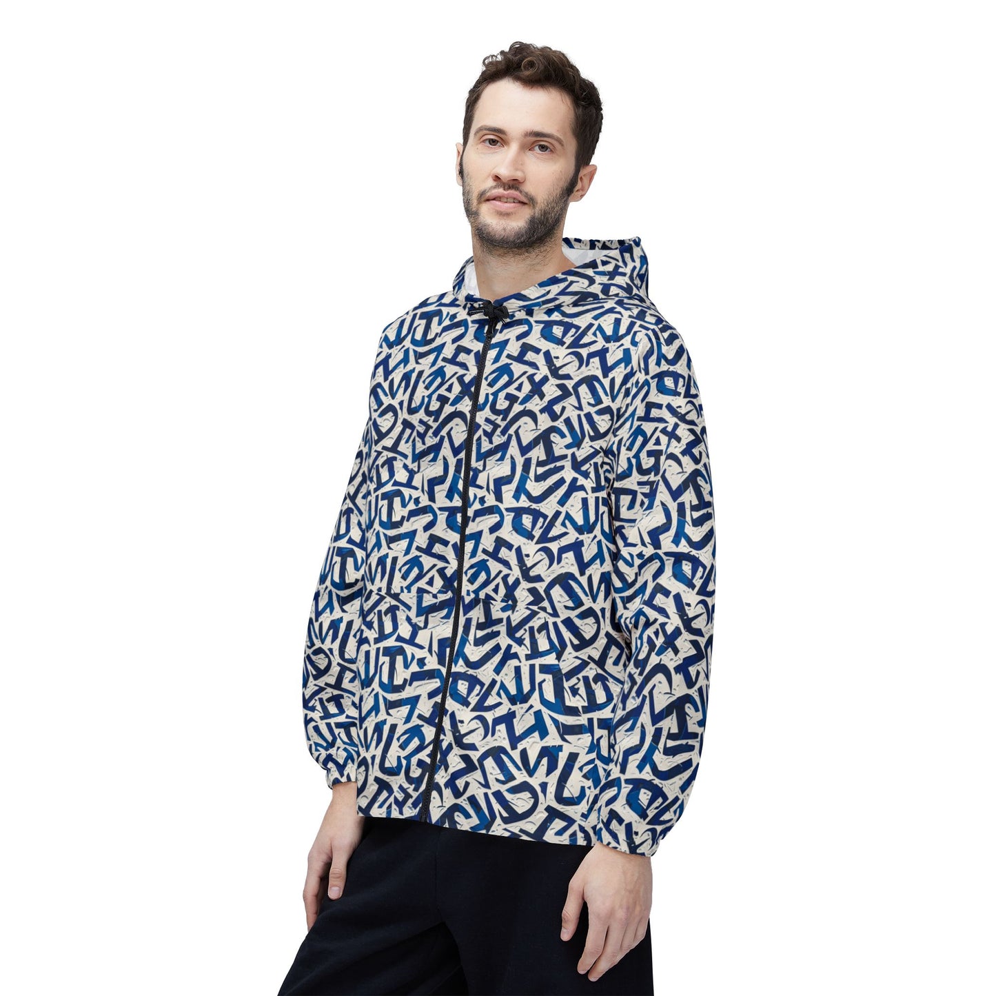 Lettered windbreaker for a sleek look