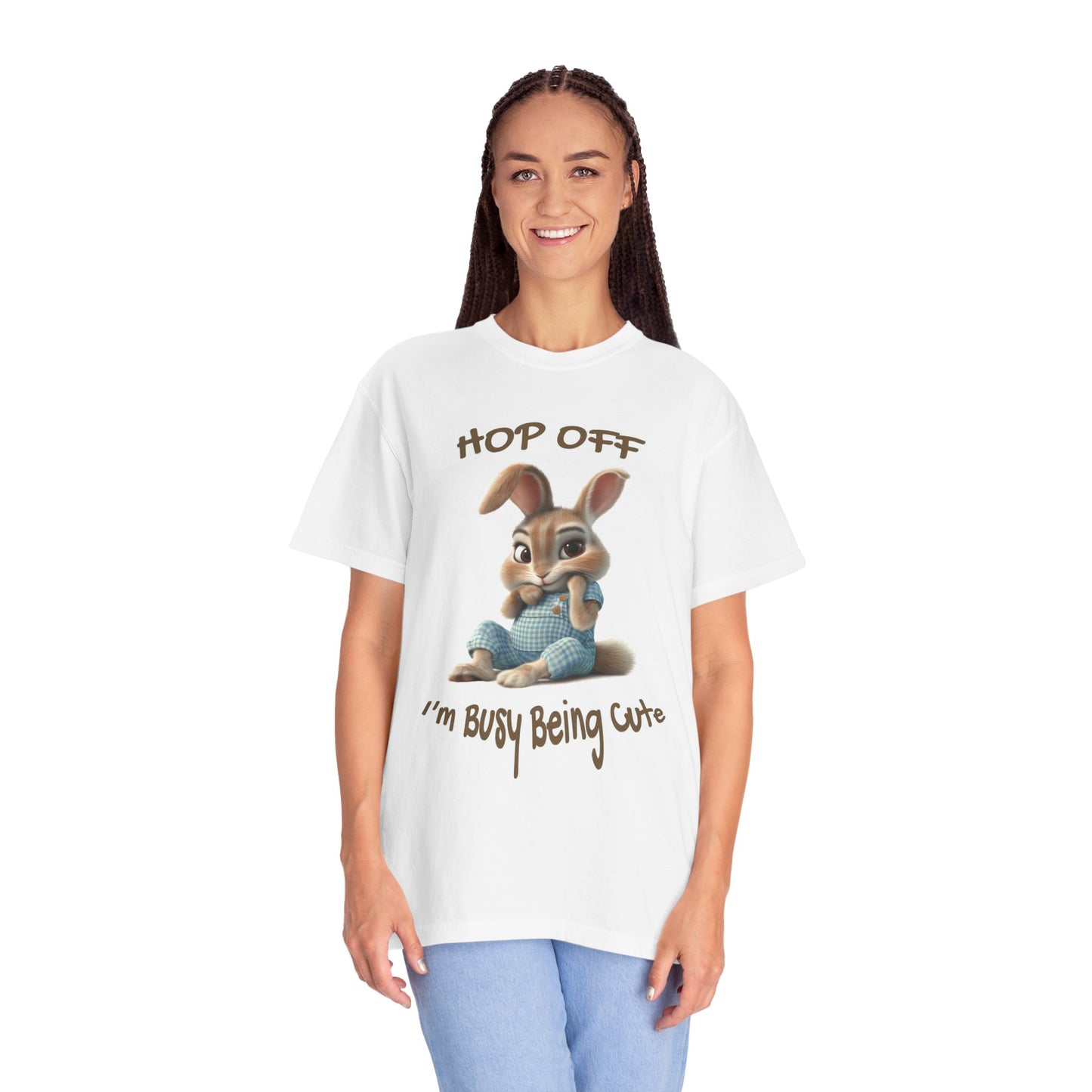 Holiday bunny print tee for women