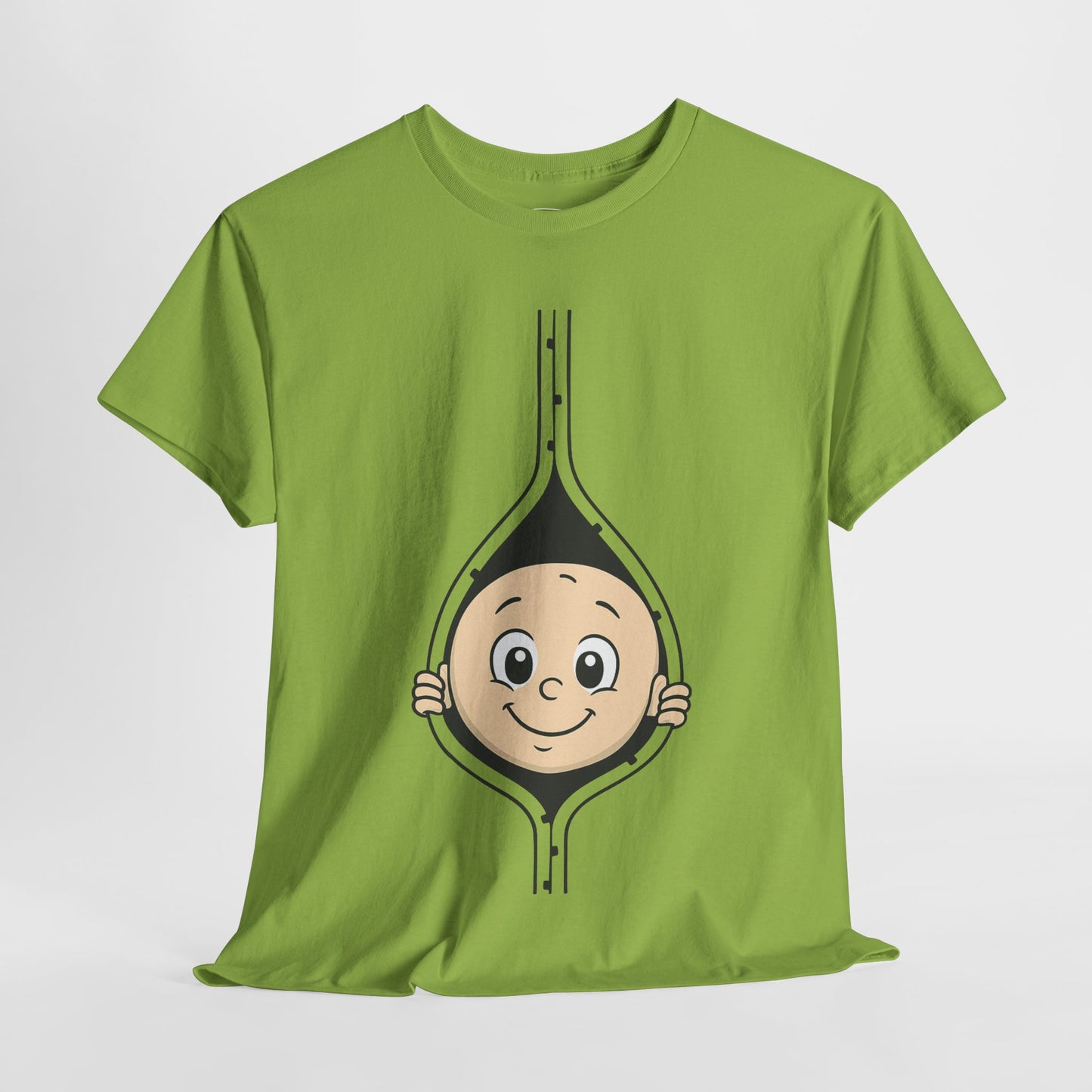Cute Baby Face Cotton Tee - Fun Graphic T-Shirt for pregnant women
