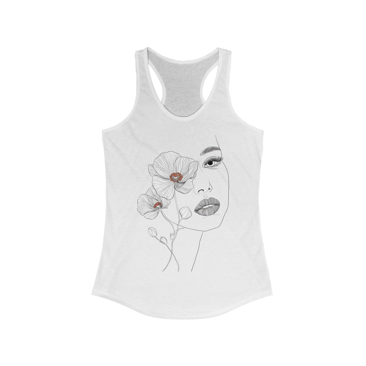 Face Line Art Graphic Tank Top