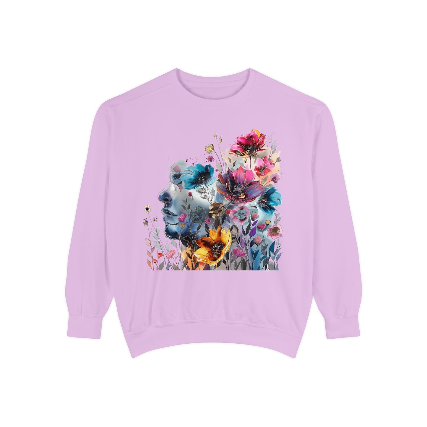 Artistic flower-themed sweatshirt