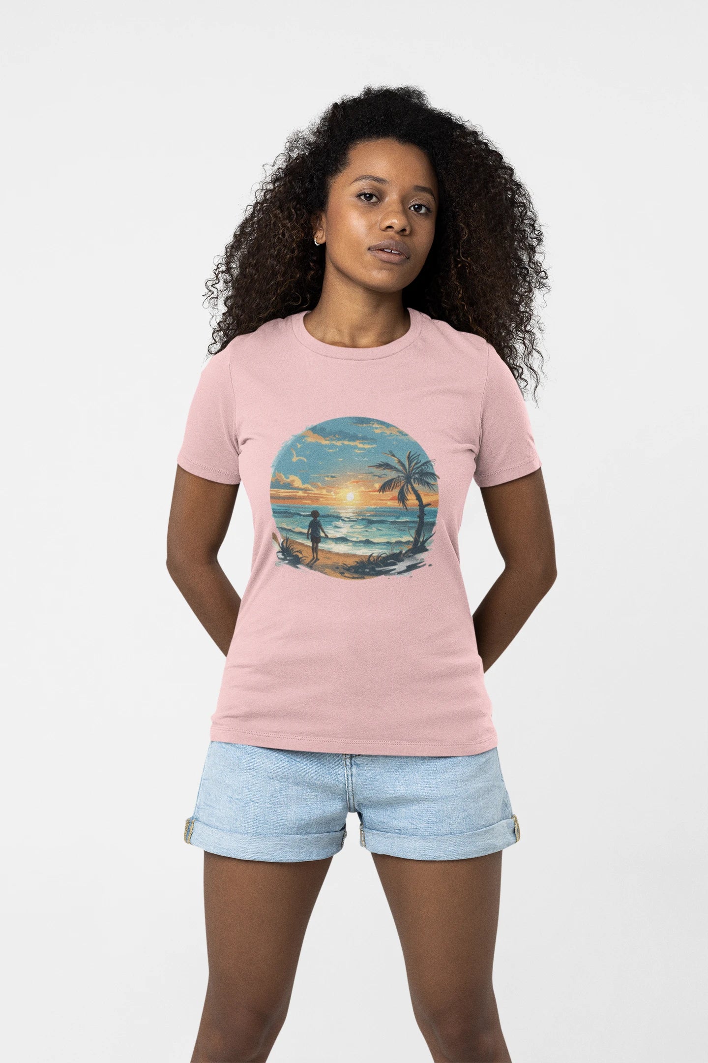 Colorful Sunshine Seaside T-shirt - Lightweight Fabric Tee