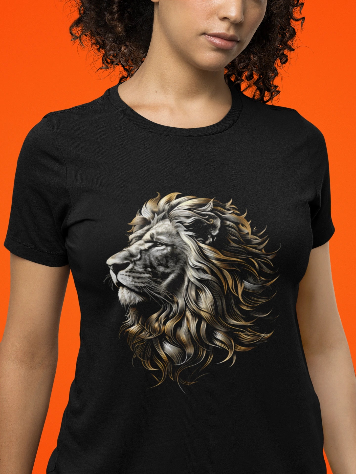 Regal Gold Lion 3D T-Shirt - Lion Tee