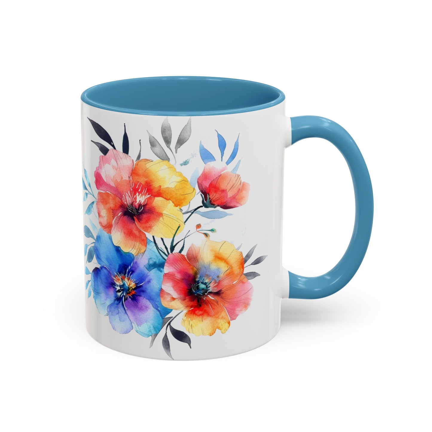 Oil colored Wildflowers Accent Coffee Mug, (11oz, 15oz)