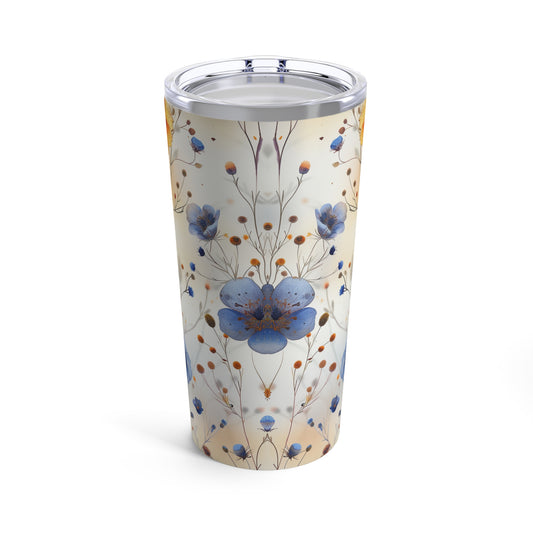 20oz tumbler with watercolor wildflowers