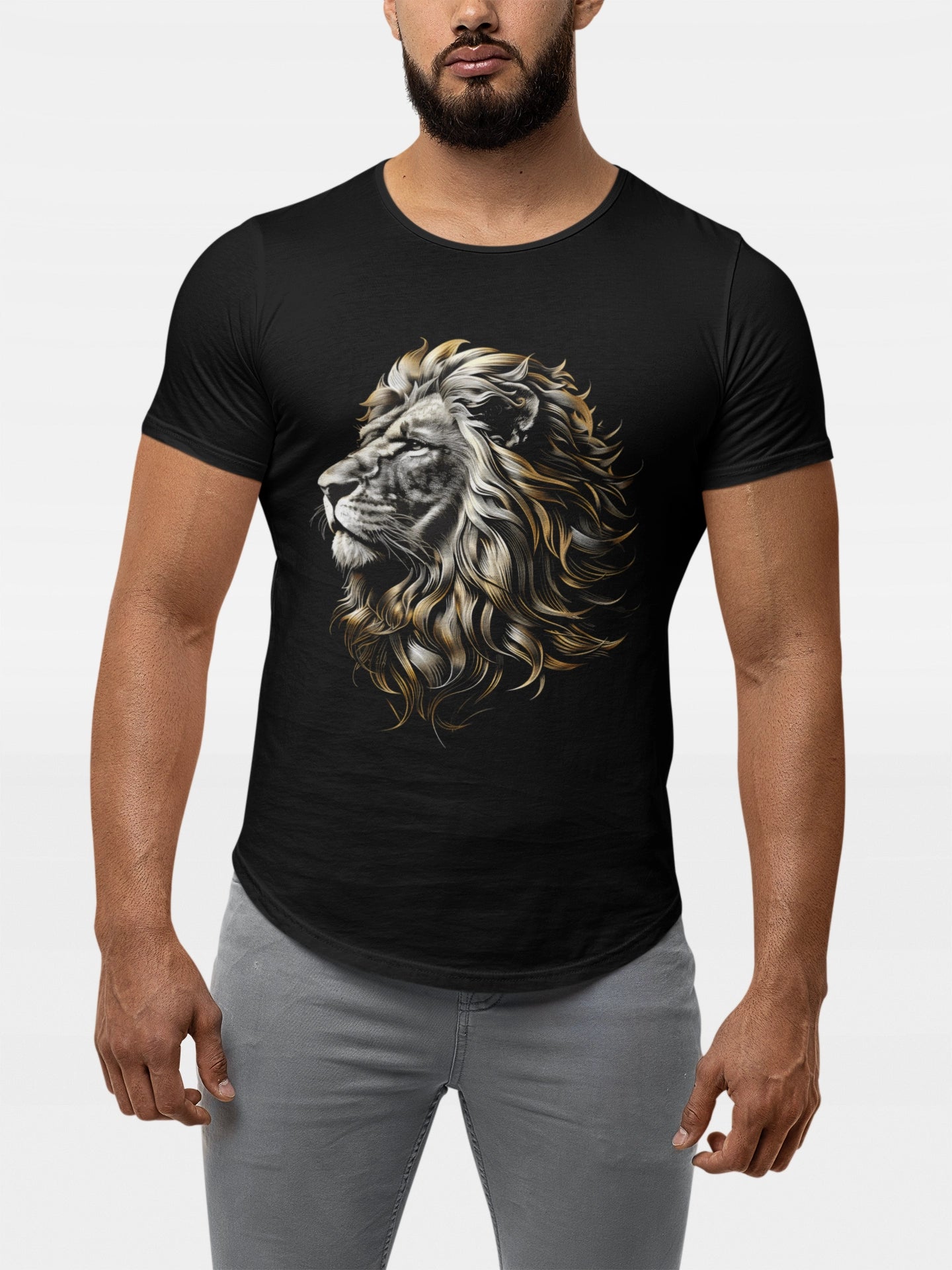Regal Gold Lion 3D T-Shirt - Lion Tee