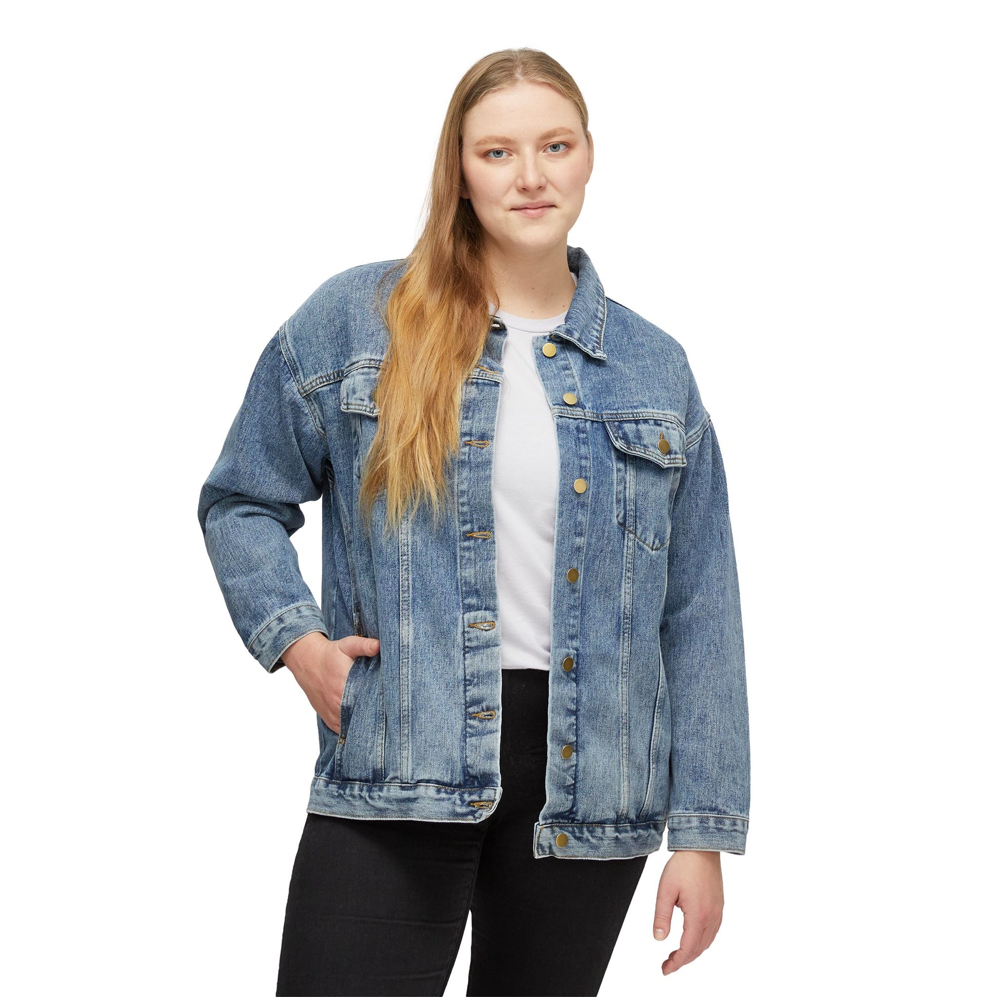 Unique graphic women's denim jacket