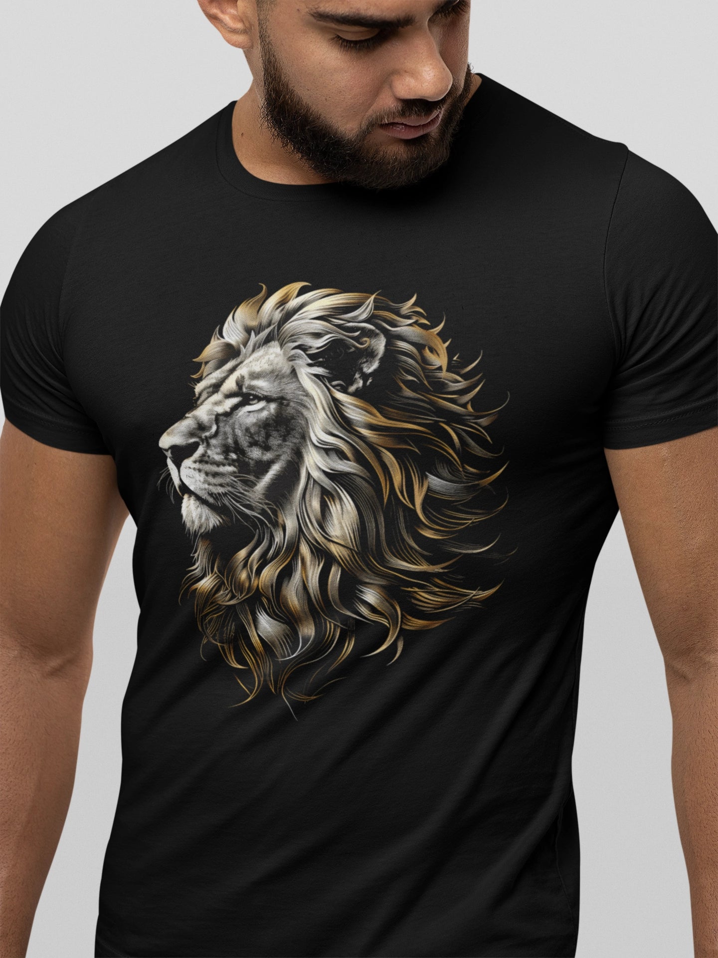 Regal Gold Lion 3D T-Shirt - Lion Tee