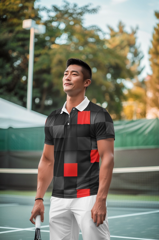 Stylish Unisex Polo Shirt with white collar| Bold Checkered Design | Casual Wear, Summer Essentials, Gift for Him/Her, Fashion Statement, Everyday Comfort