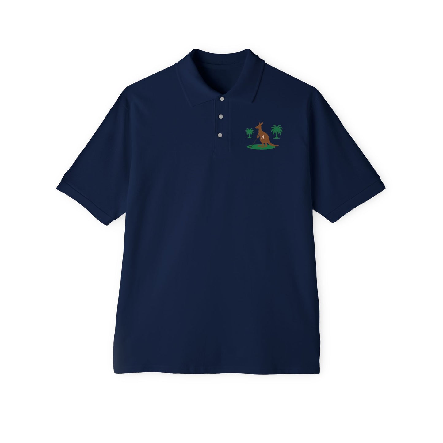 Fun kangaroo golf polo shirt for vacation and summer wear