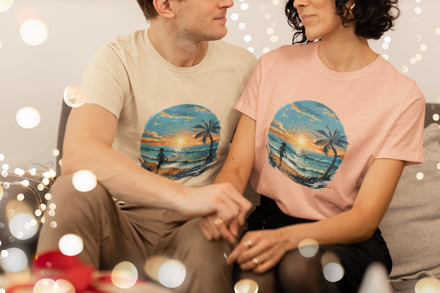 Colorful Sunshine Seaside T-shirt - Lightweight Fabric Tee