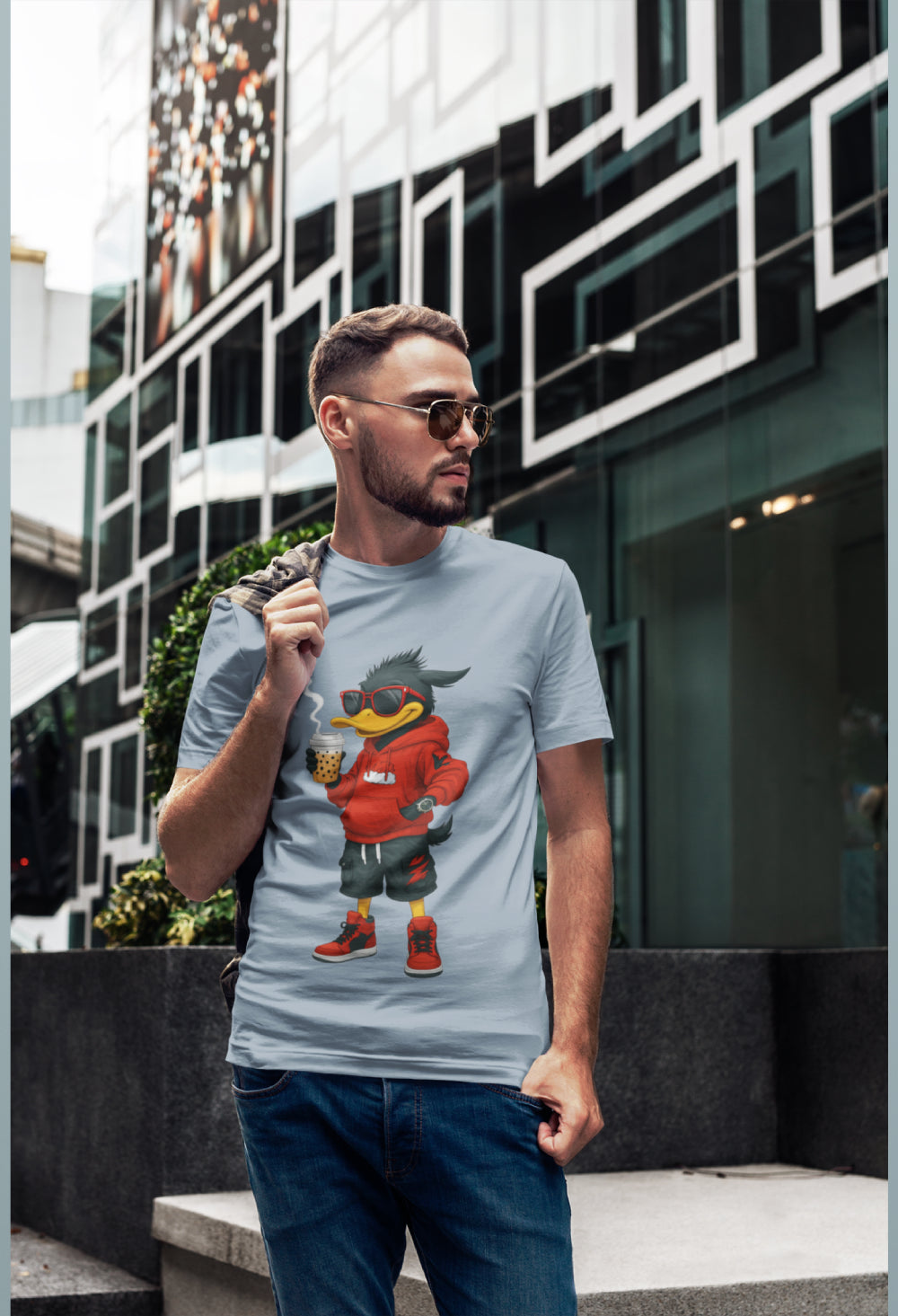 T-shirt with a cartoon character design and free delivery for men