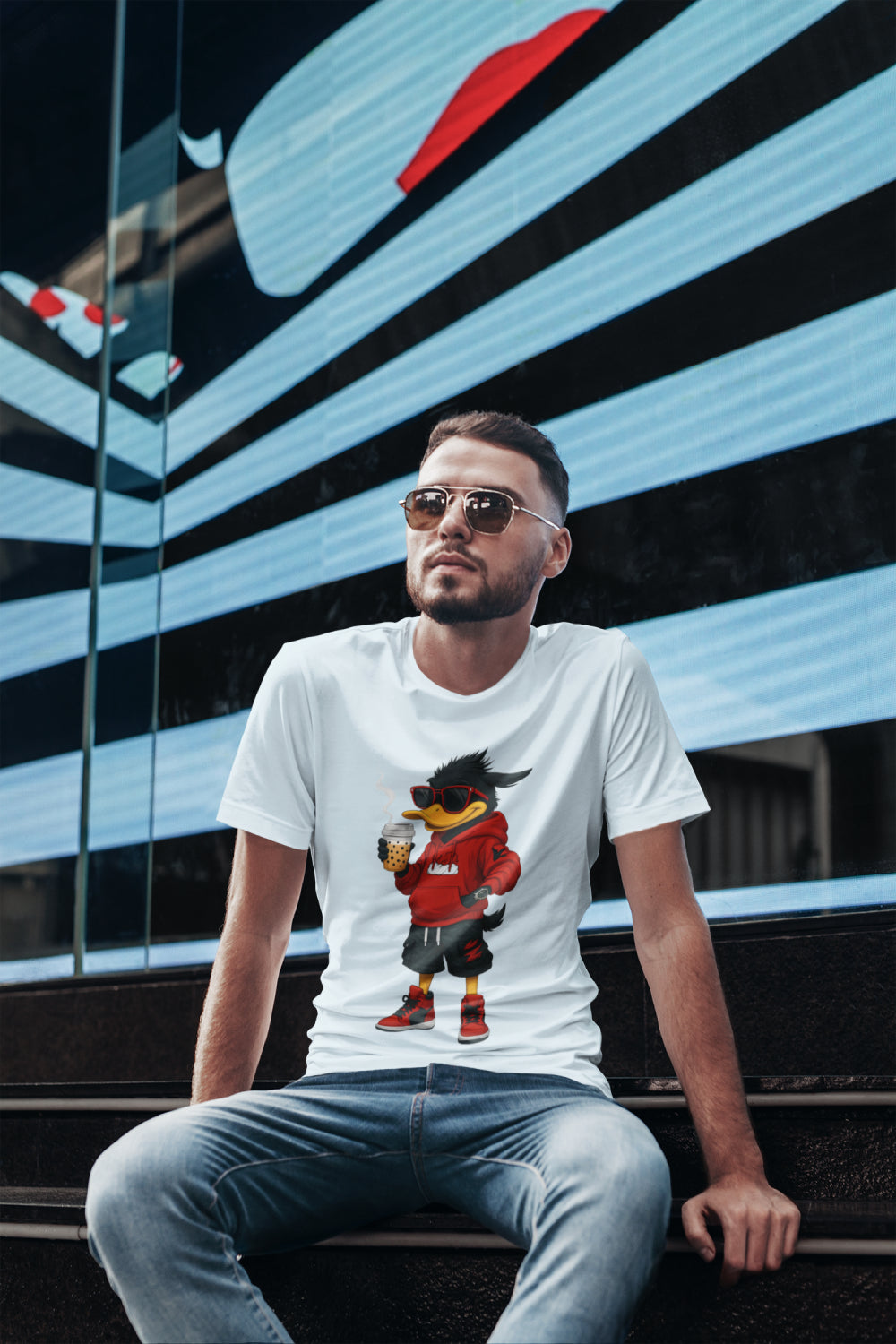 modern graphic design duck t-shirt with free delivery for men