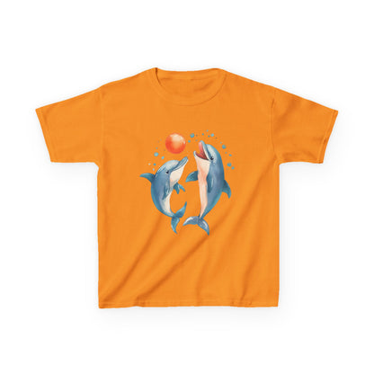 Playful Dolphins design Youth T-shirt- Unisex Youth Heavy Cotton™ Tee