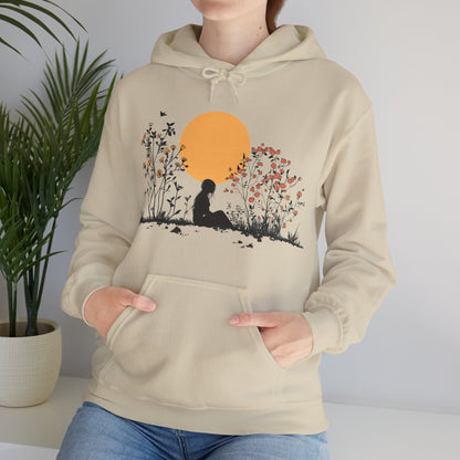 Serene Serenity Unisex Heavy Blend™ Hooded Sweatshirt - Woman & Nature Design Hoodie for Men and Women