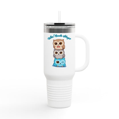 Cute Owl Insulated Travel Mug - 40oz, Perfect for Coffee Lovers