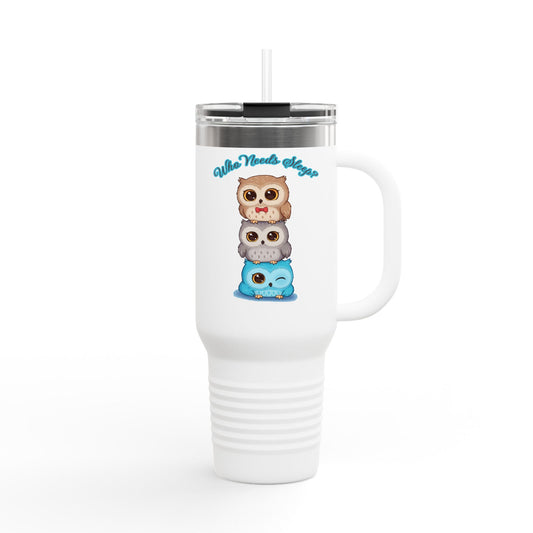 Cute Owl Insulated Travel Mug - 40oz, Perfect for Coffee Lovers