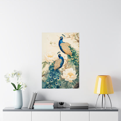 Matte Vertical Peacock Poster